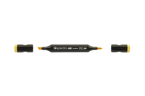 AD Marker Chartpak Spectra Set in Plastic Case, Tri-Nib and Brush Dual-Tip, 6 Assorted Yellow Colors (SYELLOWS6AD)