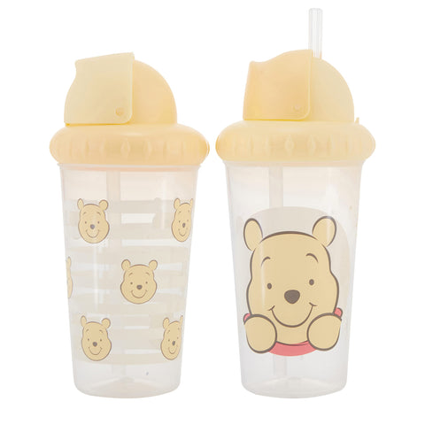 Disney Toddler Sippy Cups for Boys and Girls | 10 Ounce Sippy Cup Pack of Two with Straw and Lid | Durable Blue Leak Proof Travel Water Bottle for Toddlers