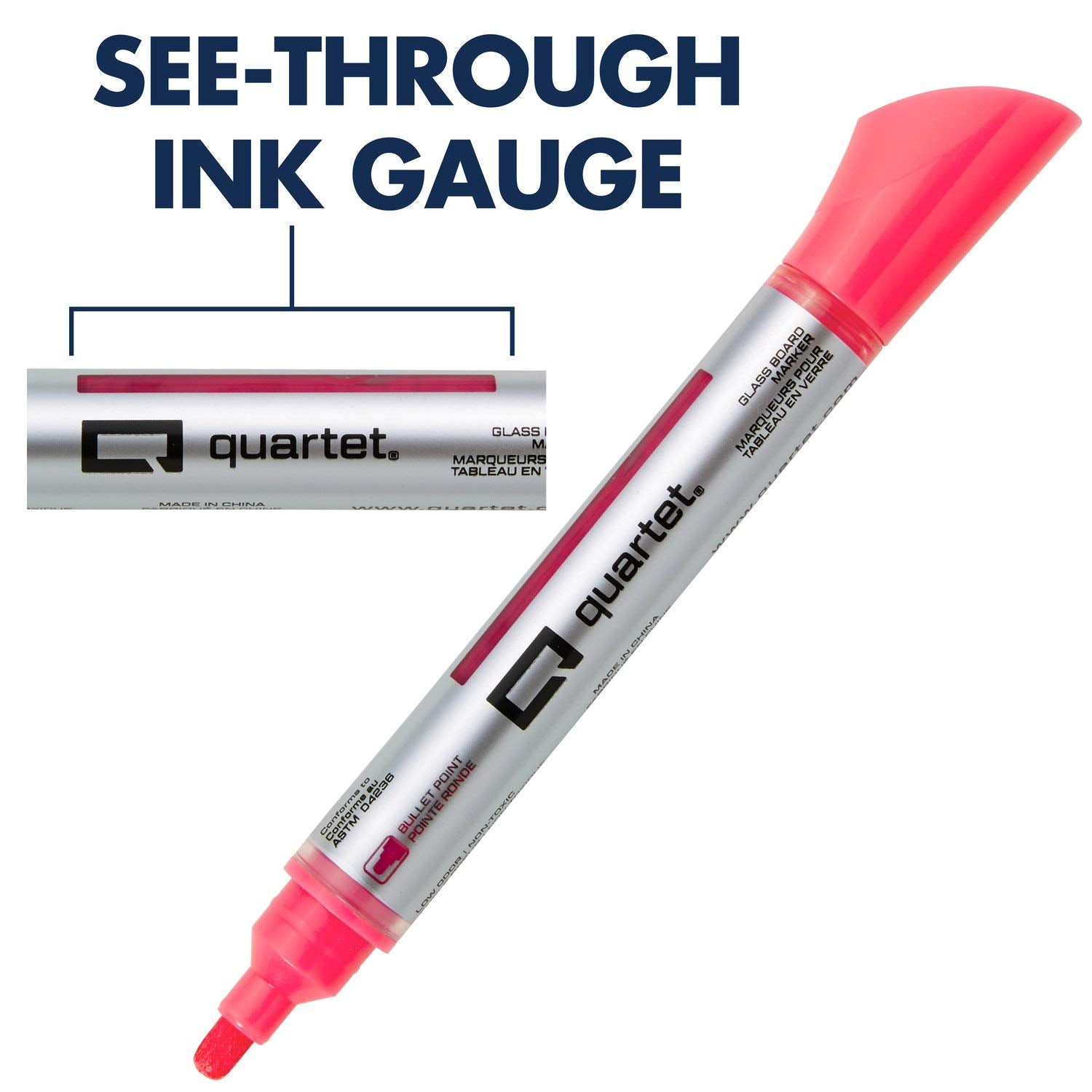 Quartet Dry Erase Markers, Glass Whiteboard Markers, Bullet Tip, Assorted Neon Colors, 6 Pack (79559Q)