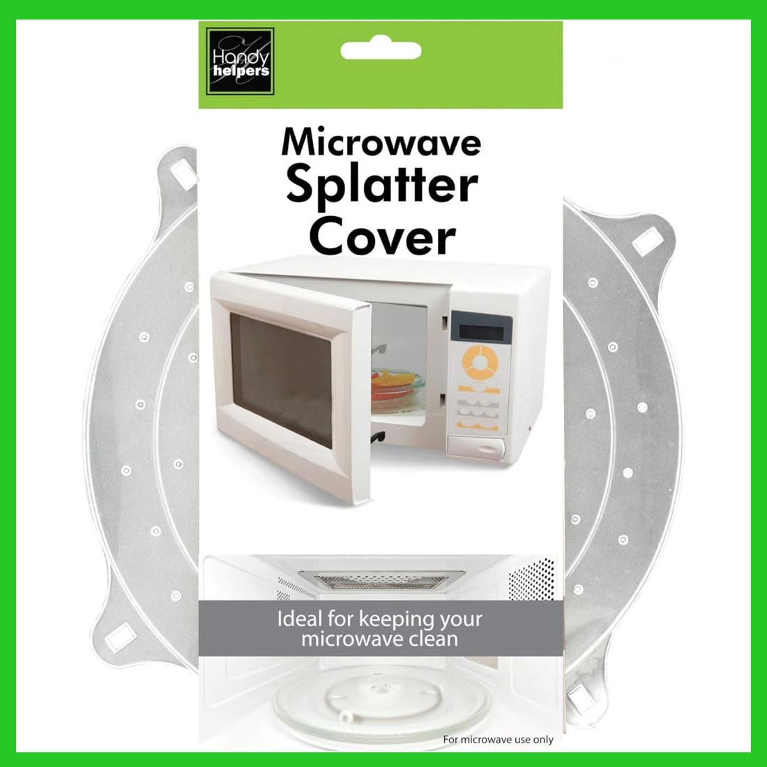 Handy Helpers Kitchen Essentials Microwave Splatter Cover, 10" x 12", Silver