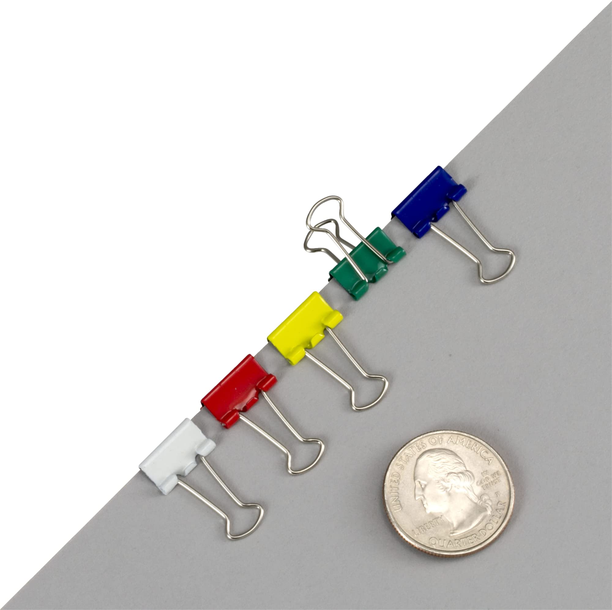 Officemate Micro Binder Clips, Assorted Colors, 100 Clips per Tub (31023)