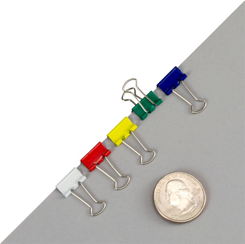 Officemate Micro Binder Clips, Assorted Colors, 100 Clips per Tub (31023)