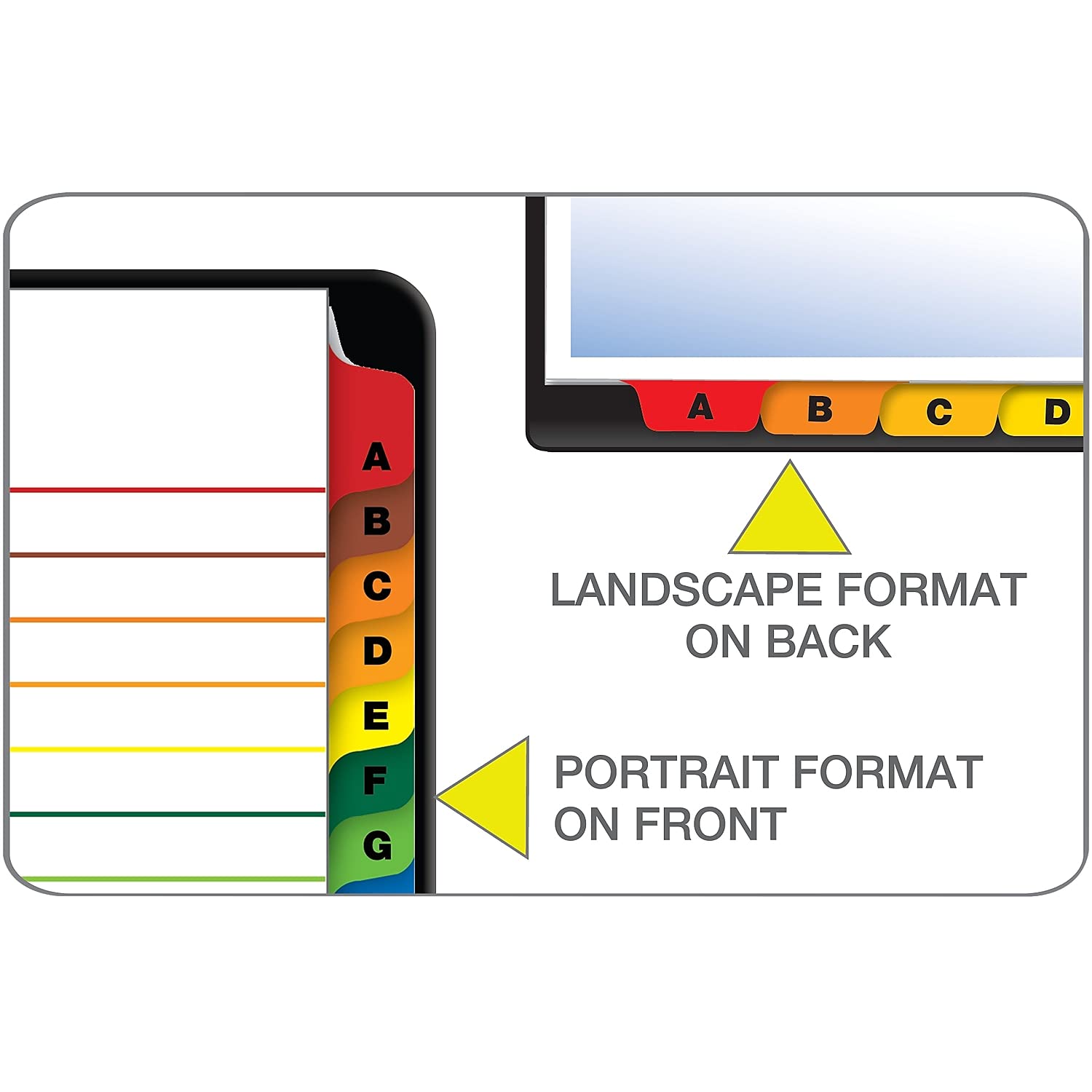 Cardinal OneStep Binder Dividers, A–Z Tab Dividers for 3 Ring Binders, Customizable Table of Contents, Reversible Multicolor Tabs, Lettered, 1 Set (60218)