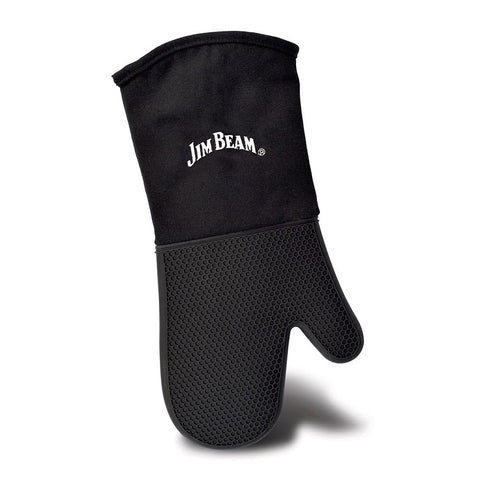 Jim Beam JB0205 Soft and Comfortable Black Silicone Grilling Mitten, Large