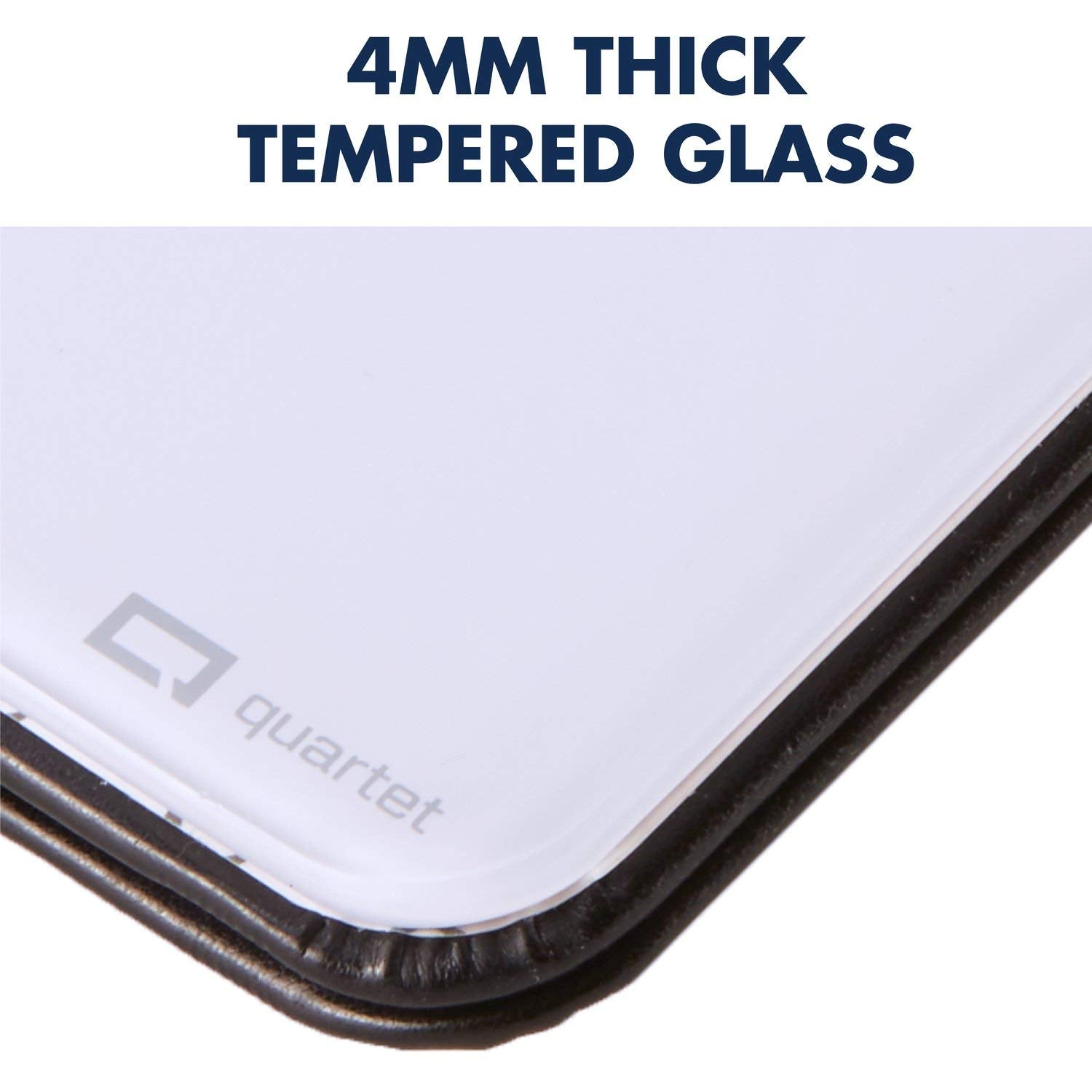 Quartet Portable Glass Dry-Erase Pad, 5" x 8", Closeable Cover, Kickstand, Desktop, White Board, Notepad, Travel, Black (Q090GDPB01)