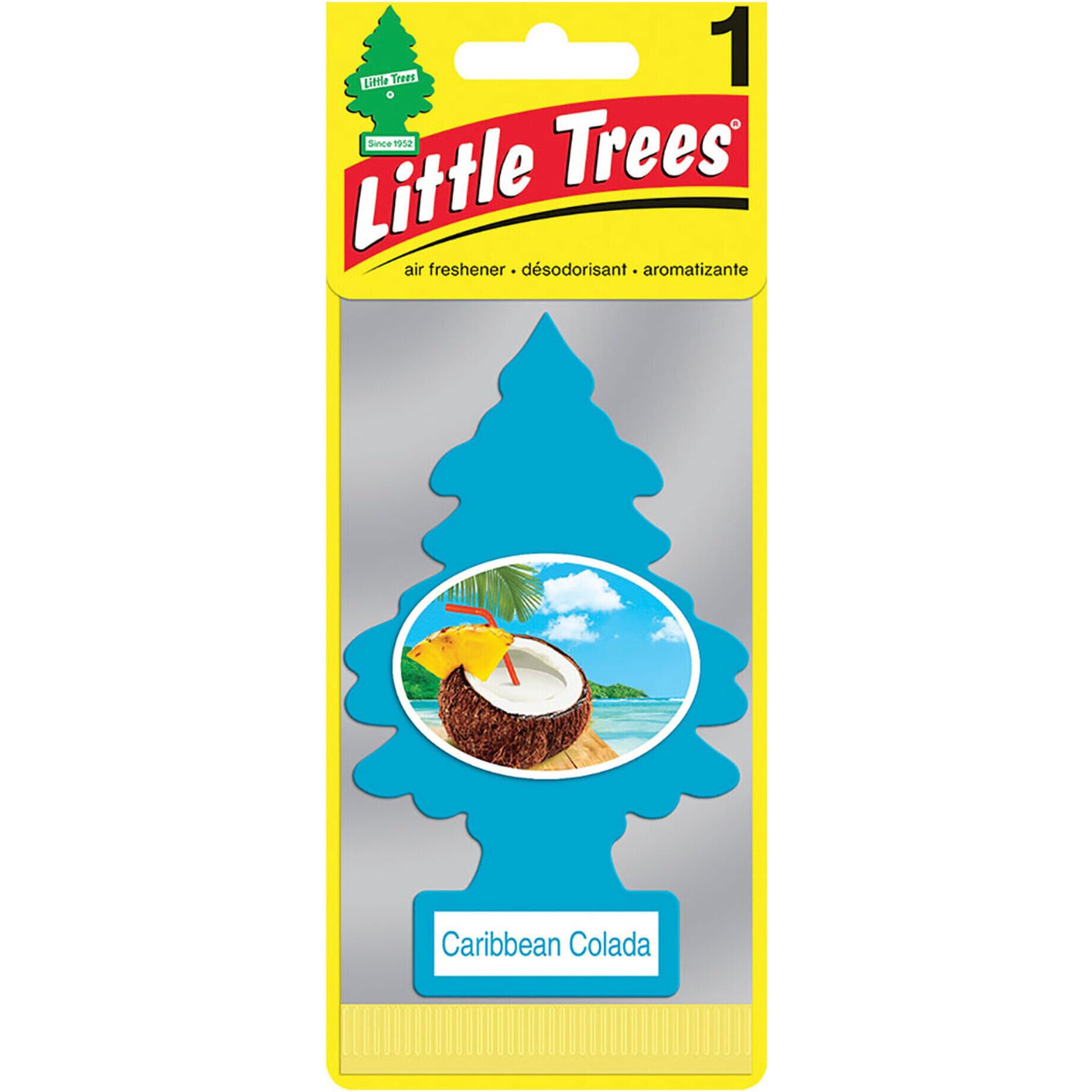 LITTLE TREES Car Air Freshener | Hanging Paper Tree for Home or Car | Caribbean Colada