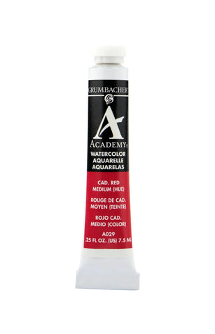 Grumbacher Academy Watercolor Paint, 7.5ml/0.25 Ounce, Cadmium Red Medium Hue (A029)