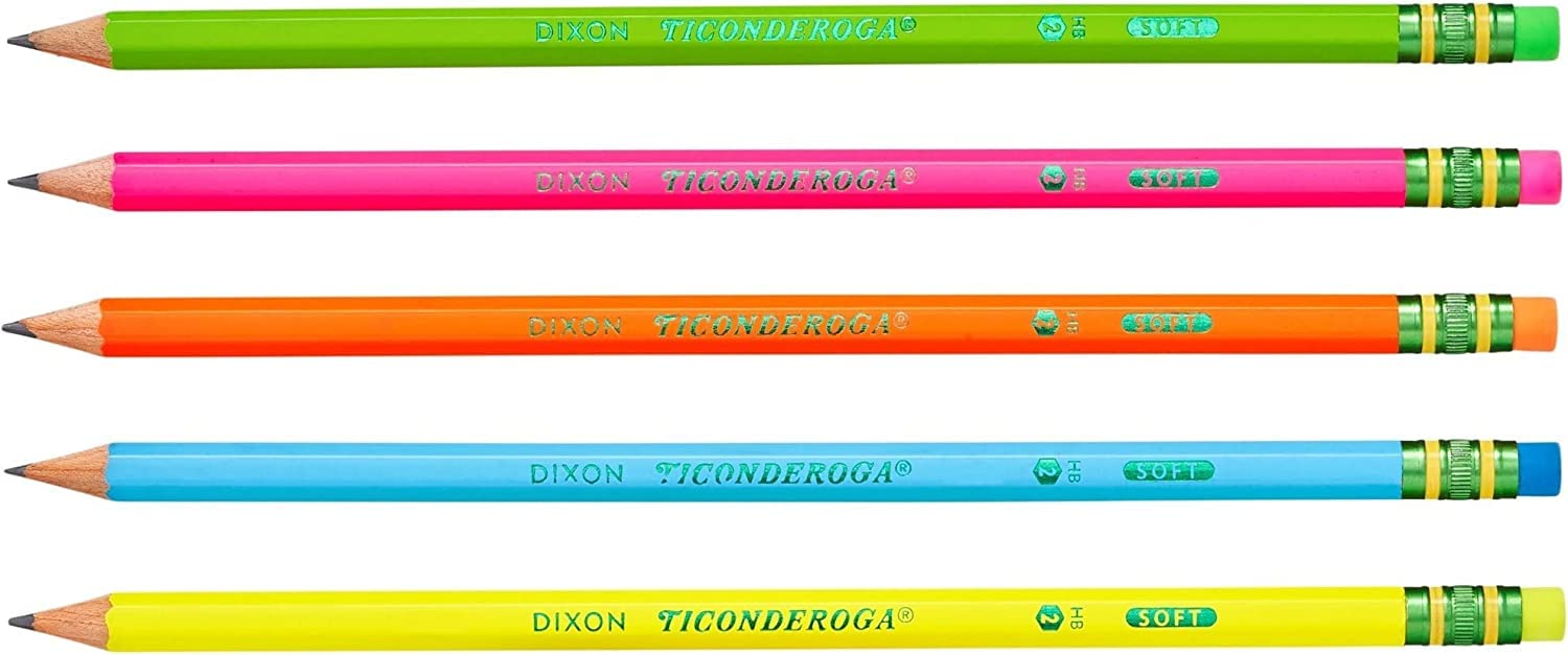 Ticonderoga 13810 #2 Neon Pencils 10 Pack