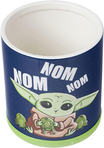 Silver Buffalo Star Wars The Mandalorian Baby Yoda Grogu Nom Nom The Child Eating Frog Eggs Ceramic Cookie Snack Jar (Small)