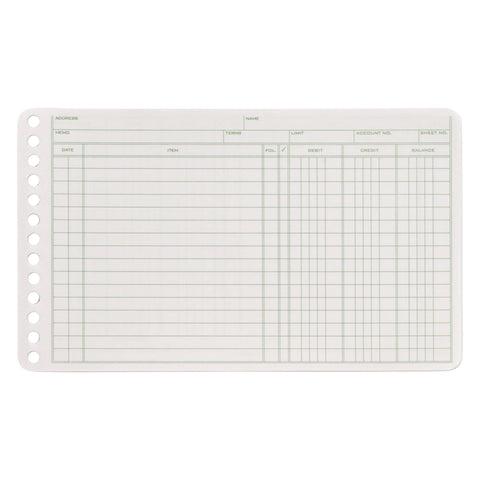 Adams® Ledger Sheets, 5" x 8", Green/White