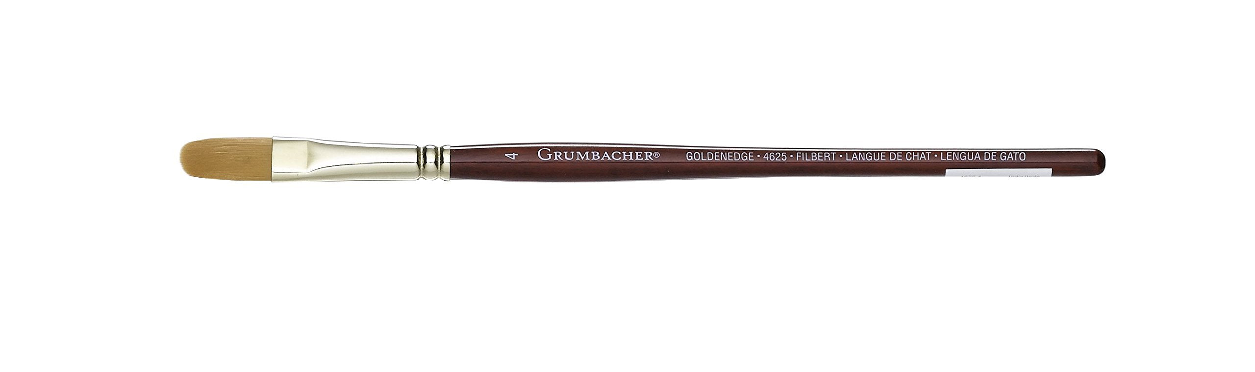 Grumbacher Goldenedge Golden Toray Filbert Watercolor Brush, Synthetic Bristles, Size 4 (4625.4)