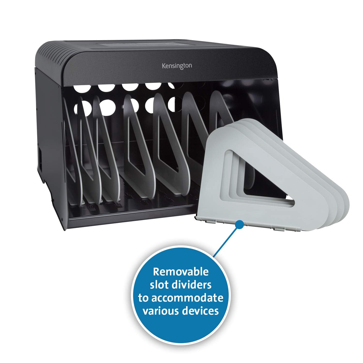 Kensington 12-Device Laptop & Tablet AC Charging Station for Up to 14 inch Laptops - Metal Storage Cart for Chromebook, Surface Pro, MacBook, iPad, with Cord Organizer & 12 Outlets, K62878NA