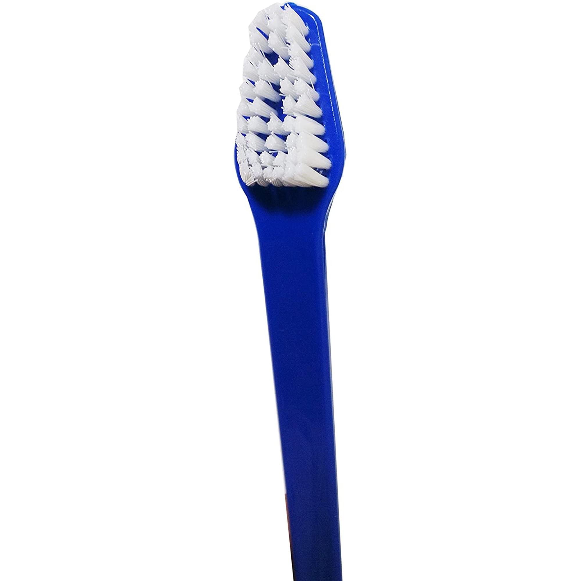 Duke's Pet Products 4 Piece Double Sided Canine Toothbrush Set with Long 8 1/2 Inch Handle (Blue, 4 Peice)