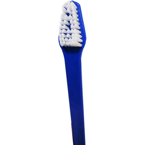 Duke's Pet Products 4 Piece Double Sided Canine Toothbrush Set with Long 8 1/2 Inch Handle (Blue, 4 Peice)