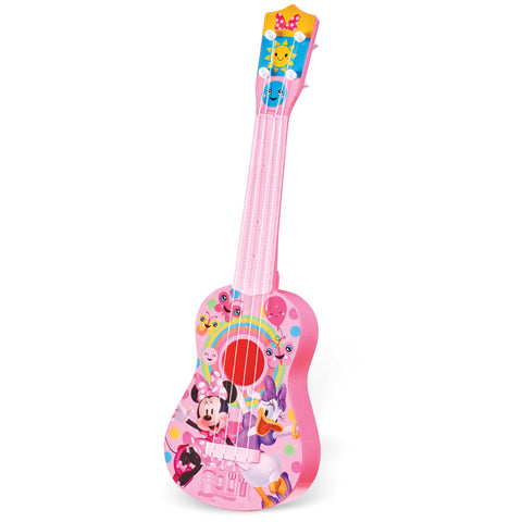 Disney Minnie Mouse Kids Guitar – Minnie Mouse Pink Guitar Music Set with Real Tuning Pegs and Strings for Learning Music – Fun Band Musical Instruments for Kids Age 3 and Up – 21.5 Inch