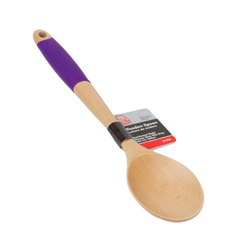 Chef Craft Purple Wooden Spoon with Silicone Handle