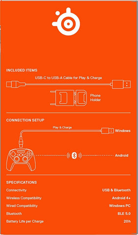 SteelSeries Stratus+ Bluetooth Gaming controller for Android & Windows - Mobile - Hall Effect Sensors - Clickable L3/R3