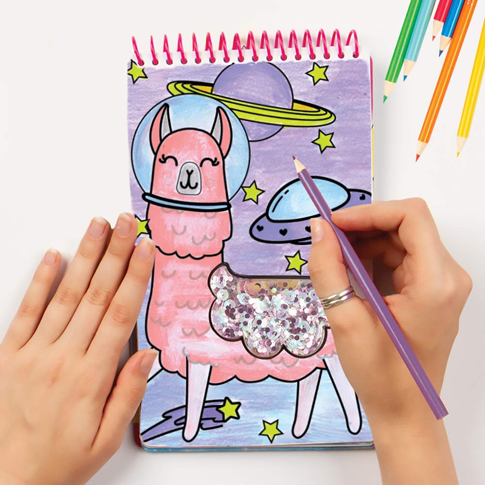 Fashion Angels Llama Shaker Compact Sketch Portfolio/Llama Sketch Book/Llama Coloring Book