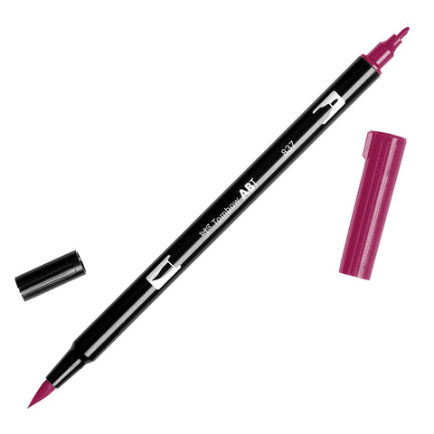 Tombow 56595 Dual Brush Pen Art Marker, 837 - Wine Red, 1 Pack. Blendable, Brush & Fine Tip Marker