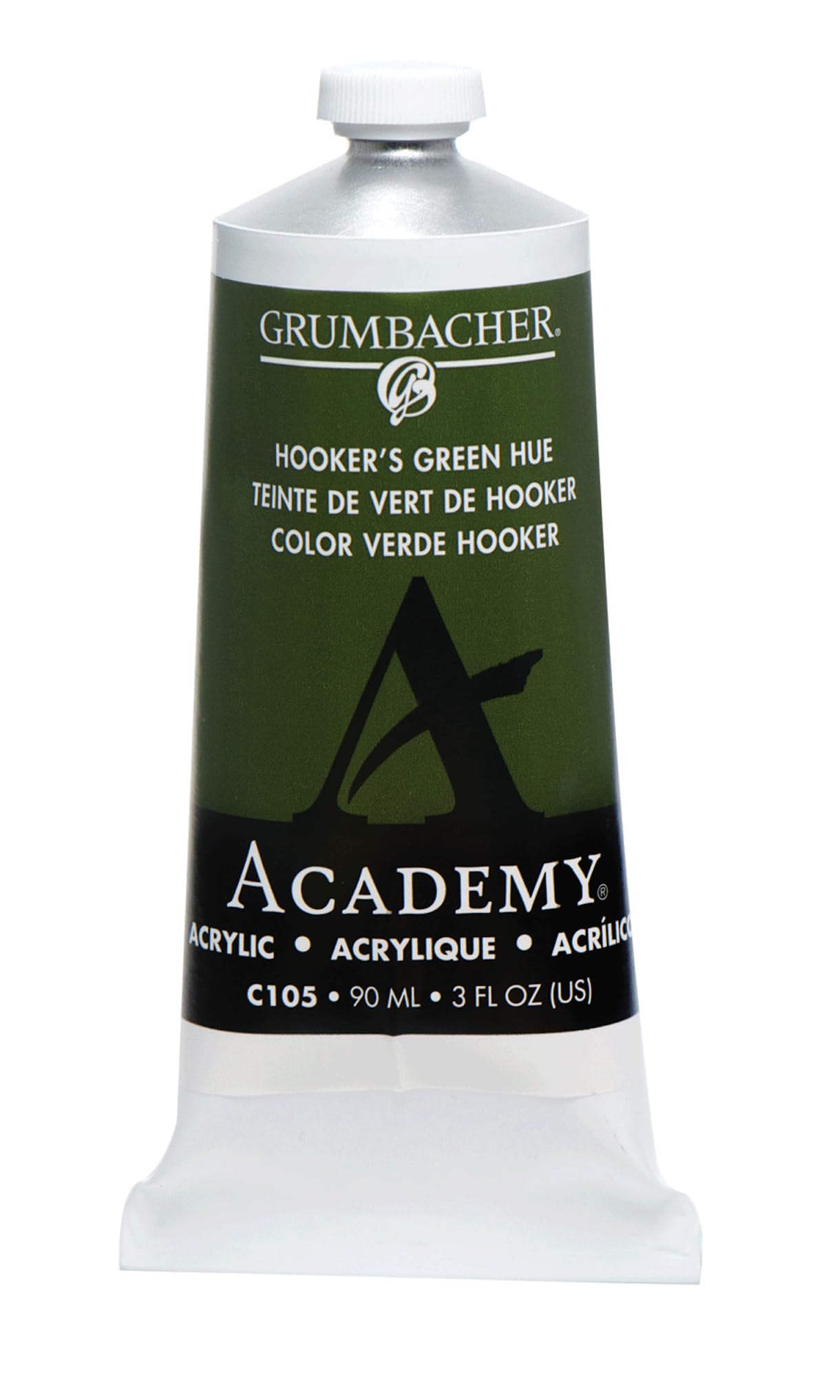 Grumbacher Academy Acrylic Paint, Gloss, 90ml/3 oz Metal Tube, Hooker's Green Hue