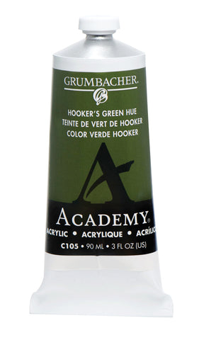 Grumbacher Academy Acrylic Paint, Gloss, 90ml/3 oz Metal Tube, Hooker's Green Hue