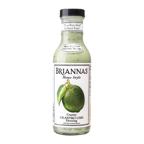 BRIANNAS - Home Style Creamy Cilantro Lime Dressing – Fine Salad Dressing made with Premium Ingredients - Gluten Free, Kosher, & Low Sugar - 12 oz. Bottle