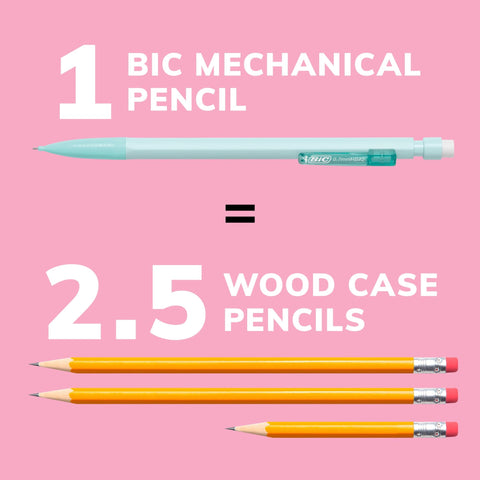 BIC® Xtra-Smooth Mechanical Pencils, Medium Point, 0.7 mm, #2 Lead, Assorted Pastel Barrel Colors, Pack Of 24 Pencils