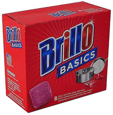 Brillo Basics Steel-wool Soap Pads, 8-ct. Boxes - Pack of 3