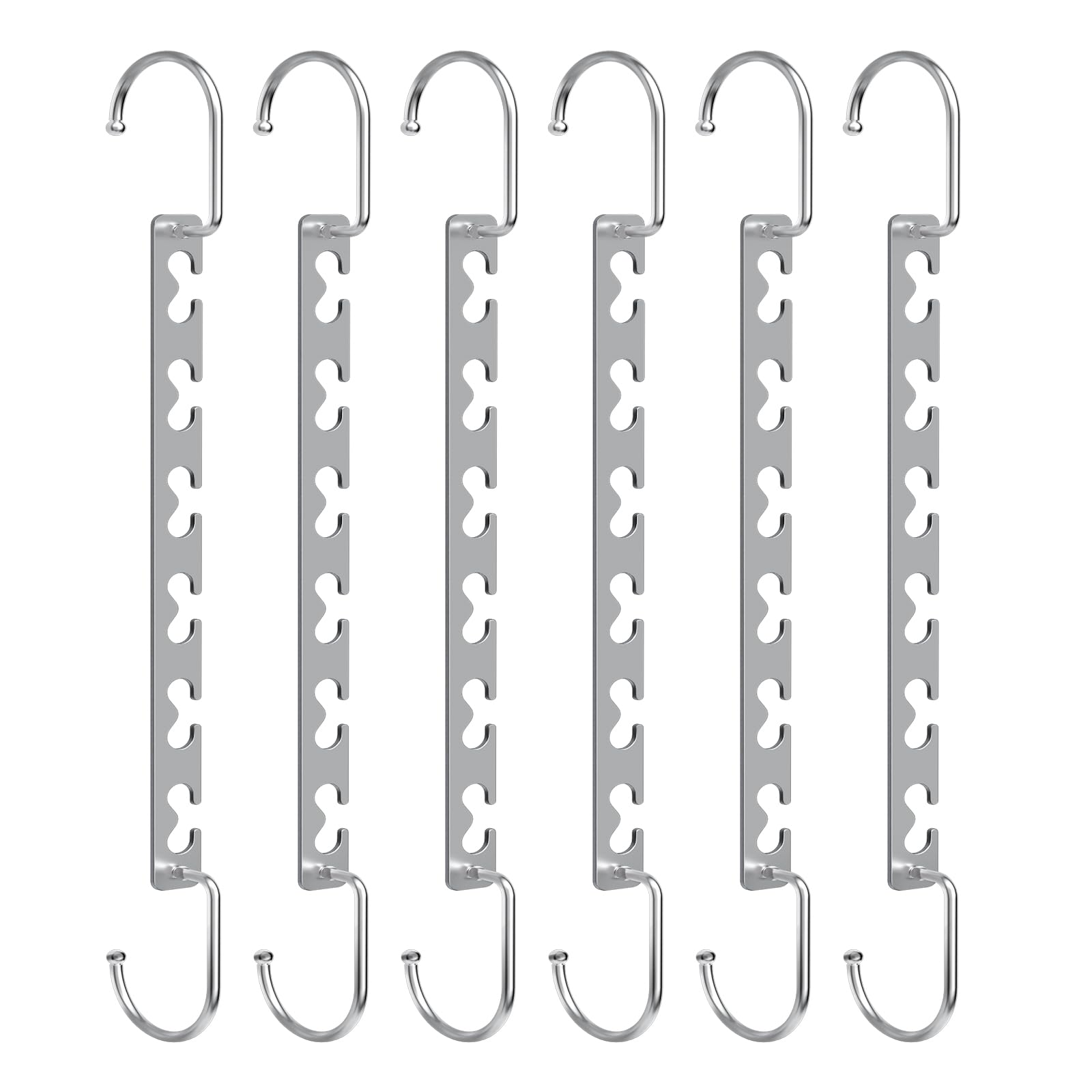 Space Saving Hangers for Clothes 6 Pack, Sturdy Metal Hangers Wardrobe Organizer, Magic Cascading Hanger, Closet Space Saver Closet Organizers and Storage