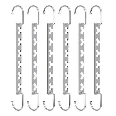 Space Saving Hangers for Clothes 6 Pack, Sturdy Metal Hangers Wardrobe Organizer, Magic Cascading Hanger, Closet Space Saver Closet Organizers and Storage