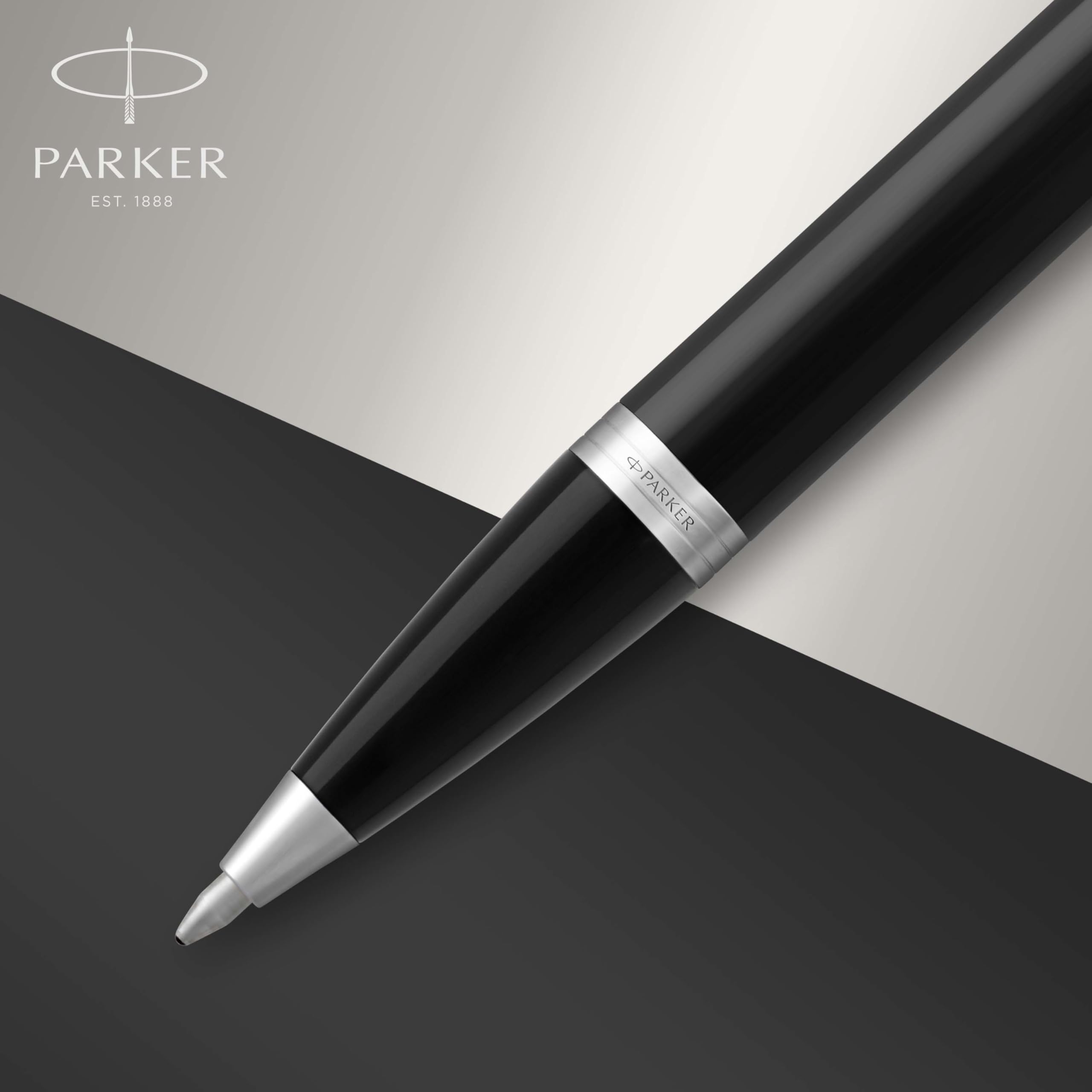 Parker IM Ballpoint Pen, Lacquer Black and Chrome Trim with Medium Point Black Ink Refill (1975554)