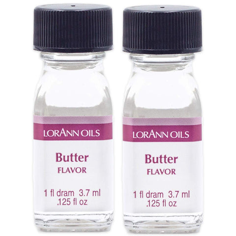 LorAnn Oils Super Strength Flavoring - Used For Candy Making, Flavoring, Baking, Hard Candy, & Flavor Oils - Bold, Natural Flavors 4X Stronger Than Extracts - Butter, Pack of 2, 0.125 fl oz