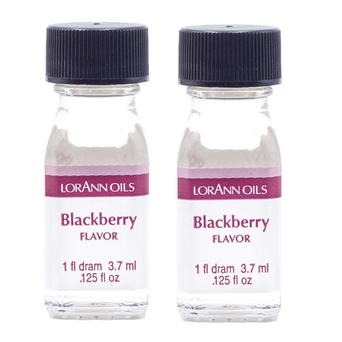 LorAnn Oils Super Strength Flavoring - Used For Candy Making, Flavoring, Baking, Hard Candy, & Flavor Oils - Bold, Natural Flavors 4X Stronger Than Extracts - Blackberry, Pack of 2, 0.125 fl oz