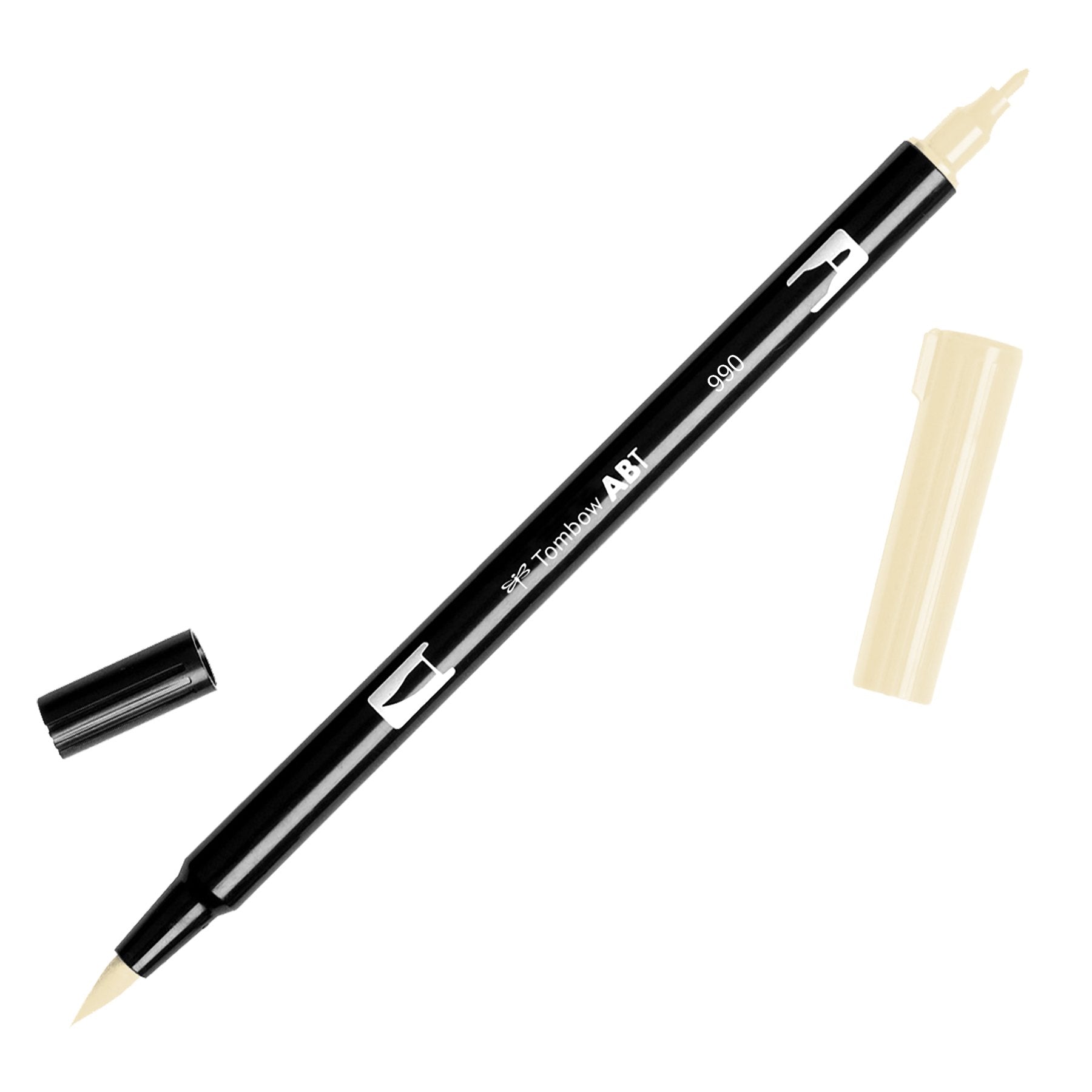Tombow 56617 Dual Brush Pen Art Marker, 990 - Light Sand, 1-Pack. Blendable, Brush and Fine Tip Marker