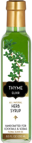 Floral Elixir Co. - All Natural HERB Syrup for Cocktails & Sodas, 8.5 oz (Lemon Thyme)