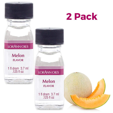 LorAnn Oils Super Strength Flavoring - Used For Candy Making, Flavoring, Baking, Hard Candy, & Flavor Oils - Bold, Natural Flavors 4X Stronger Than Extracts - Melon, Pack of 2, 0.125 fl oz