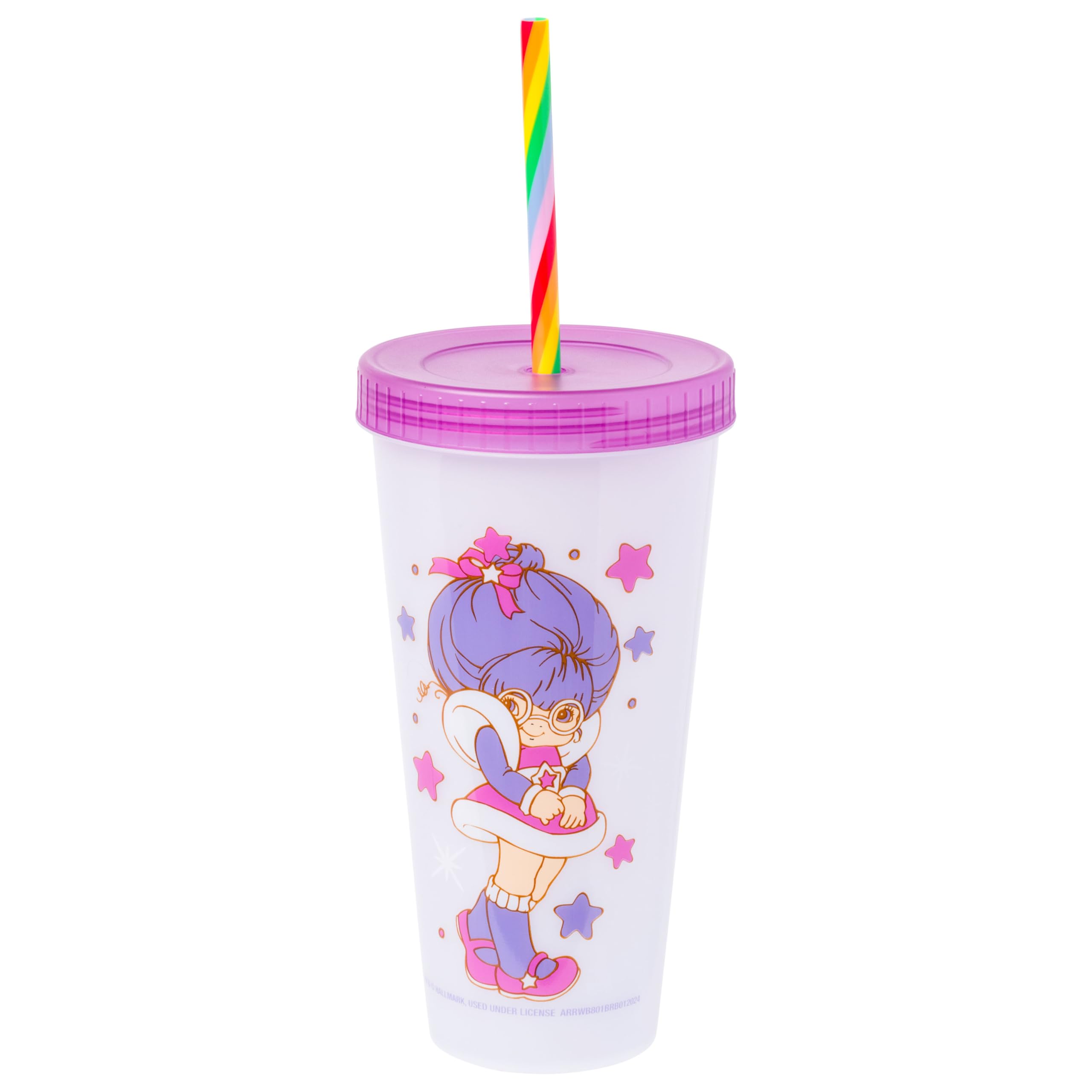 Silver Buffalo Rainbow Brite 4 pack Color Change Plastic Tumbler Set Featuring Rainbow Brite, Patty O’Green, La La Orange, and Shy Violet, 24 Ounces