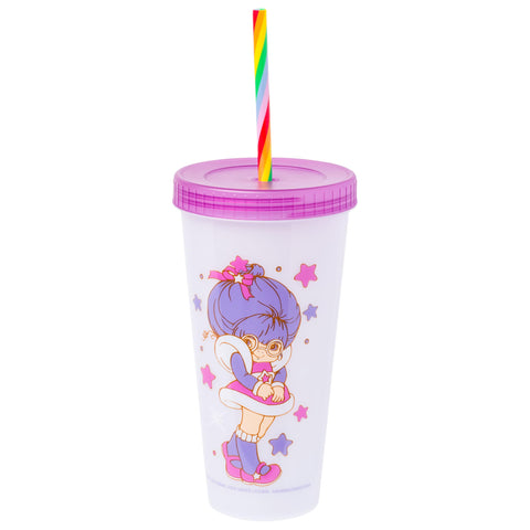 Silver Buffalo Rainbow Brite 4 pack Color Change Plastic Tumbler Set Featuring Rainbow Brite, Patty O’Green, La La Orange, and Shy Violet, 24 Ounces