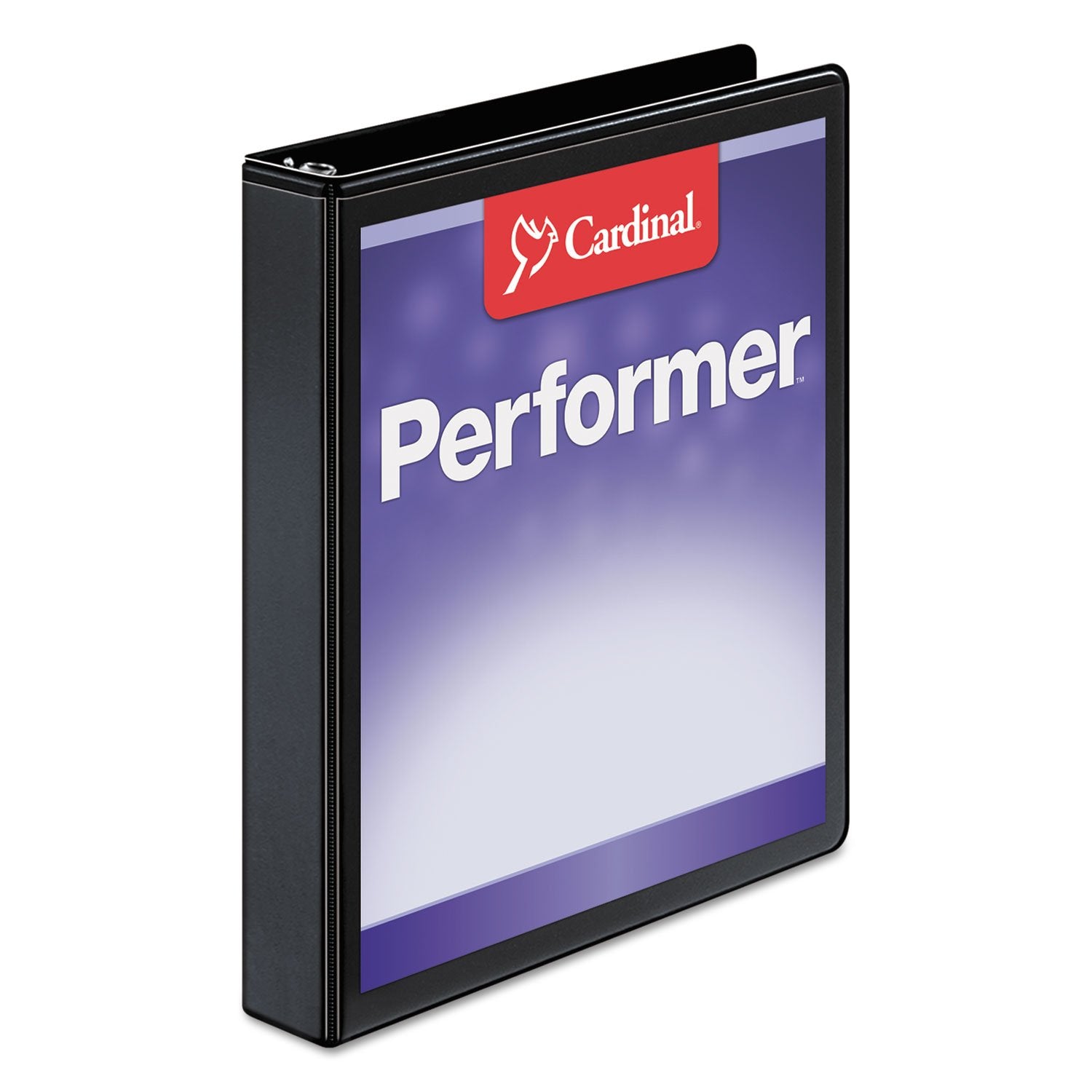 Cardinal Performer 3-Ring Binder, 1", Non-Locking Slant-D Rings, 240-Sheet Capacity, ClearVue Presentation Binder, Nonstick, PVC-Free, Black (17201)