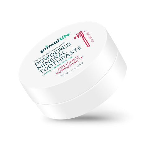 Primal Life Organics - Dirty Mouth Toothpowder, Tooth Cleaning Powder, Flavored Essential Oils with Natural Kaolin & Bentonite Clay, Good for 200+ Brushings, Paleo, Organic, Vegan (Peppermint, 1 oz)