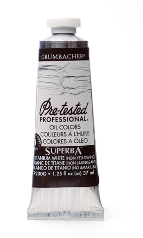 Grumbacher Pre-Tested Oil Paint, 37ml/1.25 oz., Superba White (P200G)