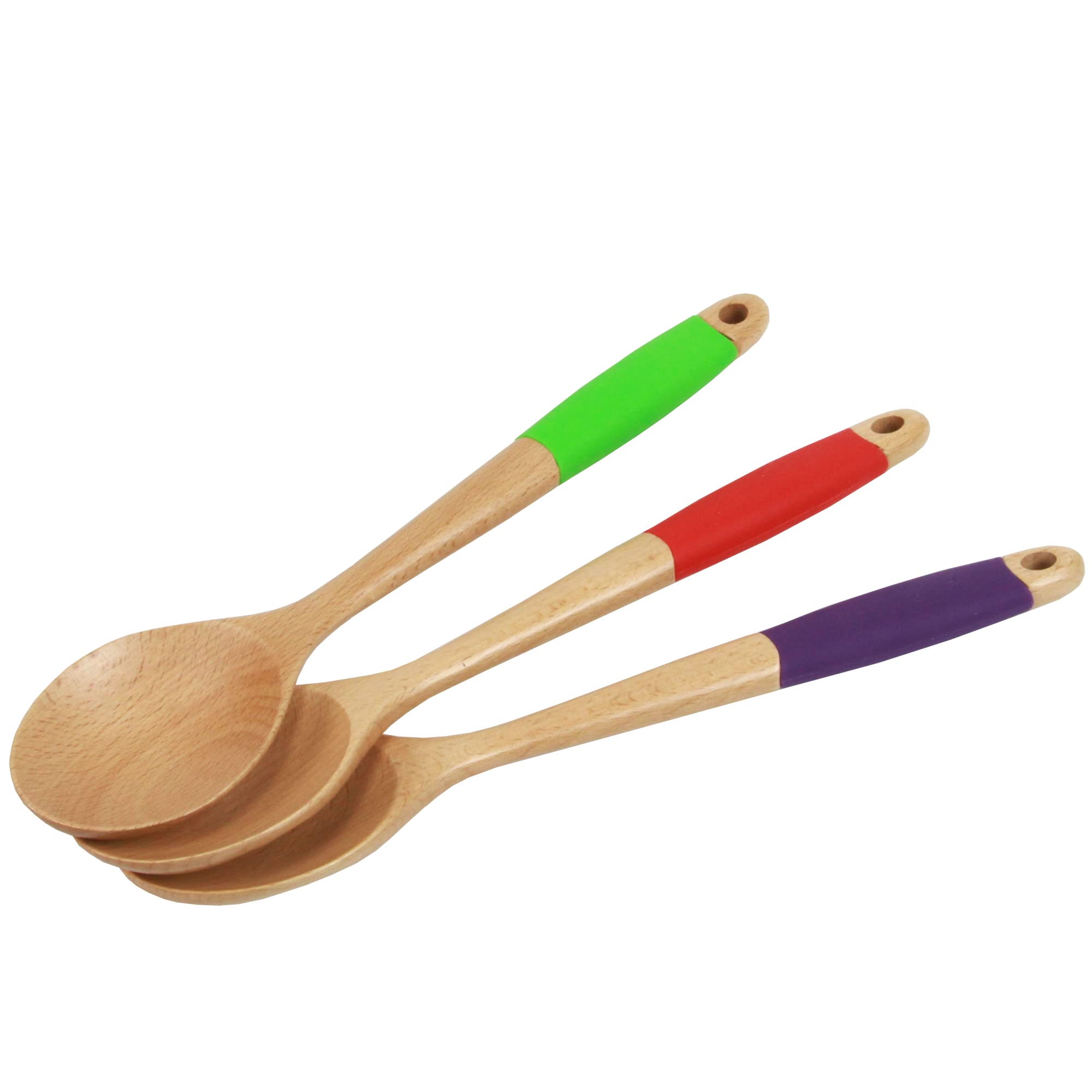 Chef Craft Purple Wooden Spoon with Silicone Handle