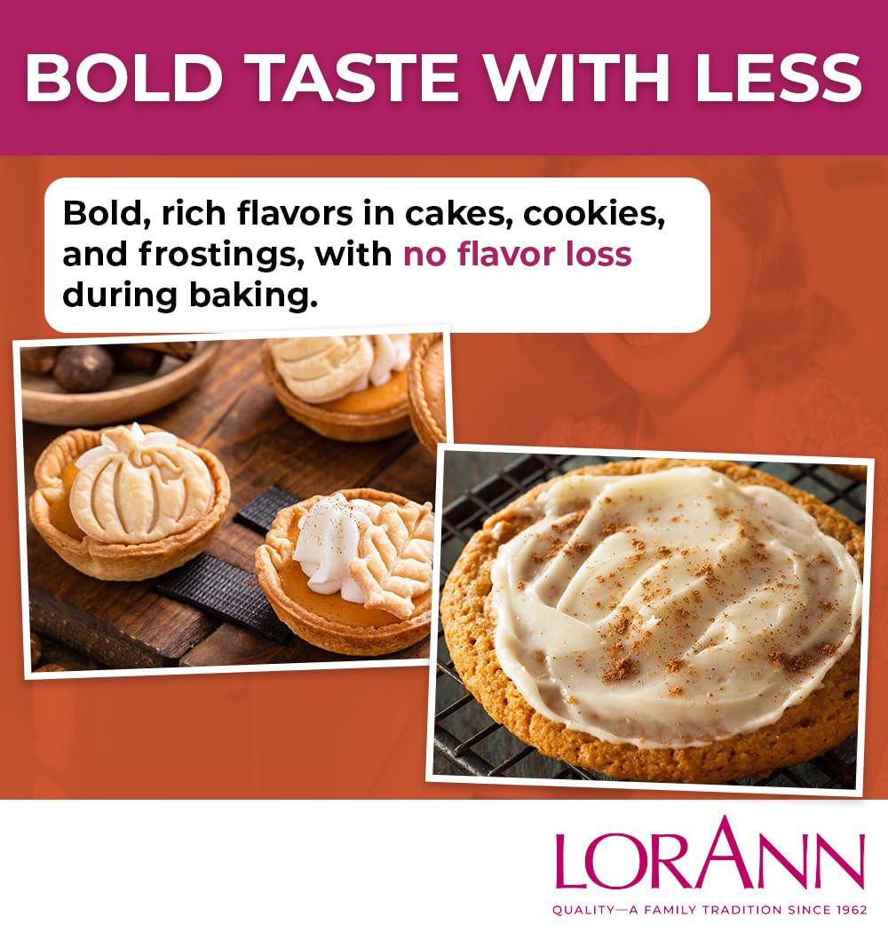 Lorann Oils Pumpkin Spice Bakery Emulsion: Genuine Pumpkin Spice Blend, Perfect for Boosting Fall Flavors in Cakes, Cookies & Desserts, Gluten-Free, Keto-Friendly, Pumpkin Spice Flavoring Essential