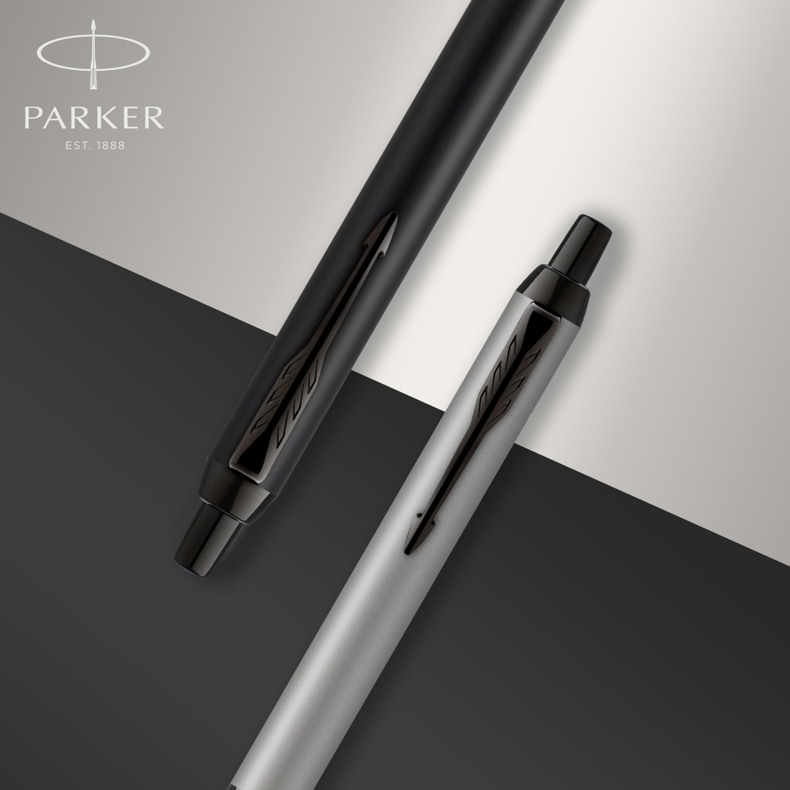 Parker IM Ballpoint Pen, Lacquer Black and Chrome Trim with Medium Point Black Ink Refill (1975554)