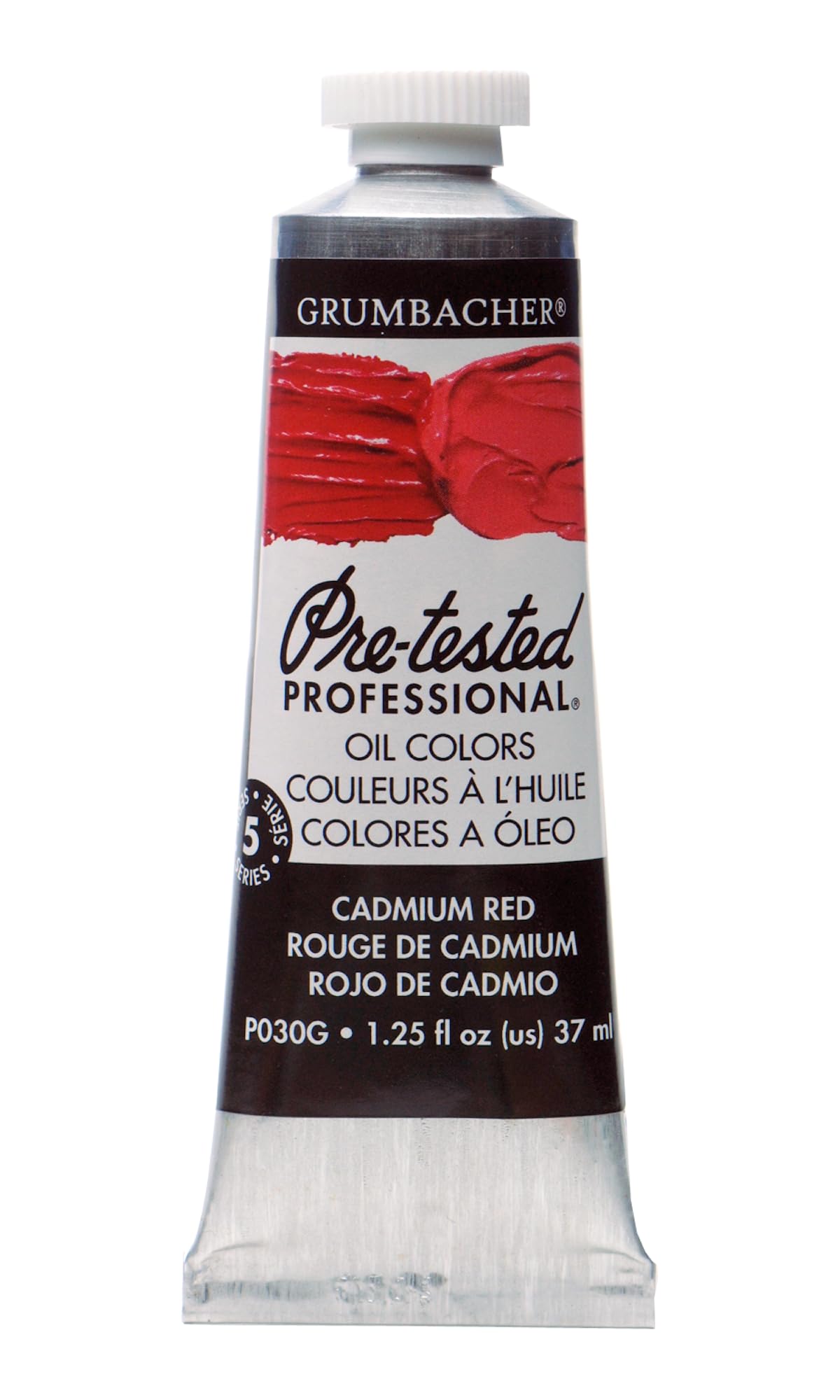 Grumbacher Pre-Tested Oil Paint, 37ml/1.25 Ounce, Cadmium Red (P030G)