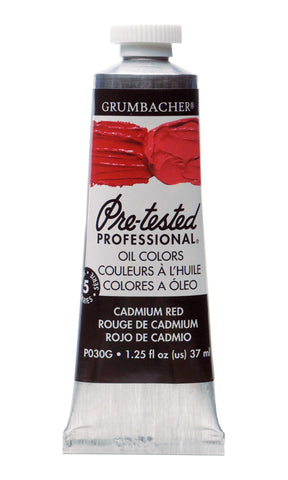 Grumbacher Pre-Tested Oil Paint, 37ml/1.25 Ounce, Cadmium Red (P030G)