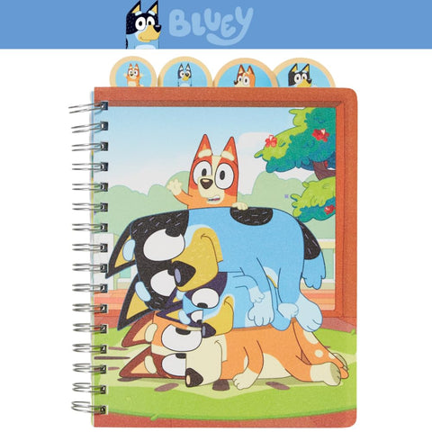 Innovative Designs Bluey Tab Journal Notebook, Spiral Bound, 96 Lined Pages, 8 x 7 inches, Blue