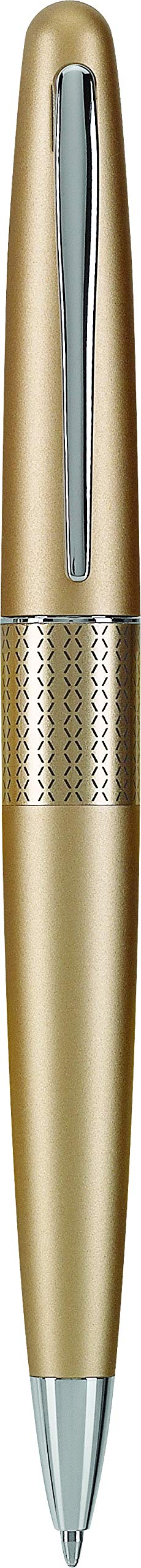 PILOT Metropolitan Collection Ball Point Pen, Gold Barrel, Zig-Zag Design, Medium Point, Black Ink (91303)
