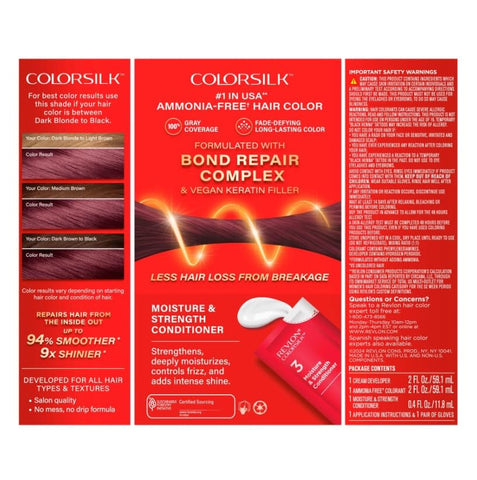 Revlon ColorSilk Hair Color 34 Deep Burgundy 1 Each (Pack of 6)