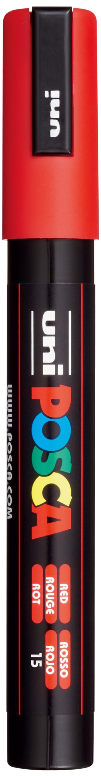 uni POSCA PC-5M Water-Based Paint Markers, Reversible Medium Tip (1.8-2.5mm), Red